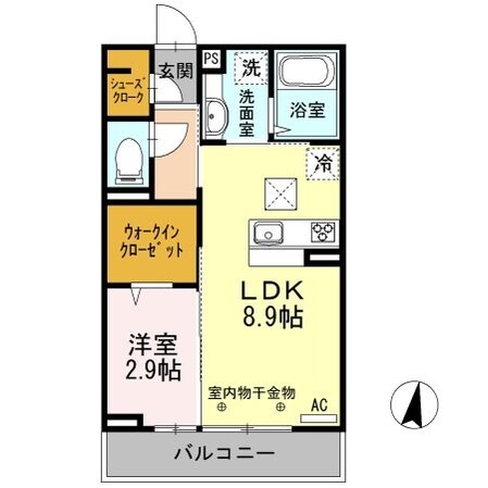 南松本駅 徒歩18分 1階の物件間取画像